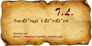 Turányi Lóránt névjegykártya