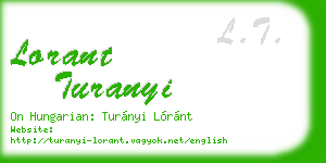 lorant turanyi business card