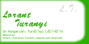 lorant turanyi business card